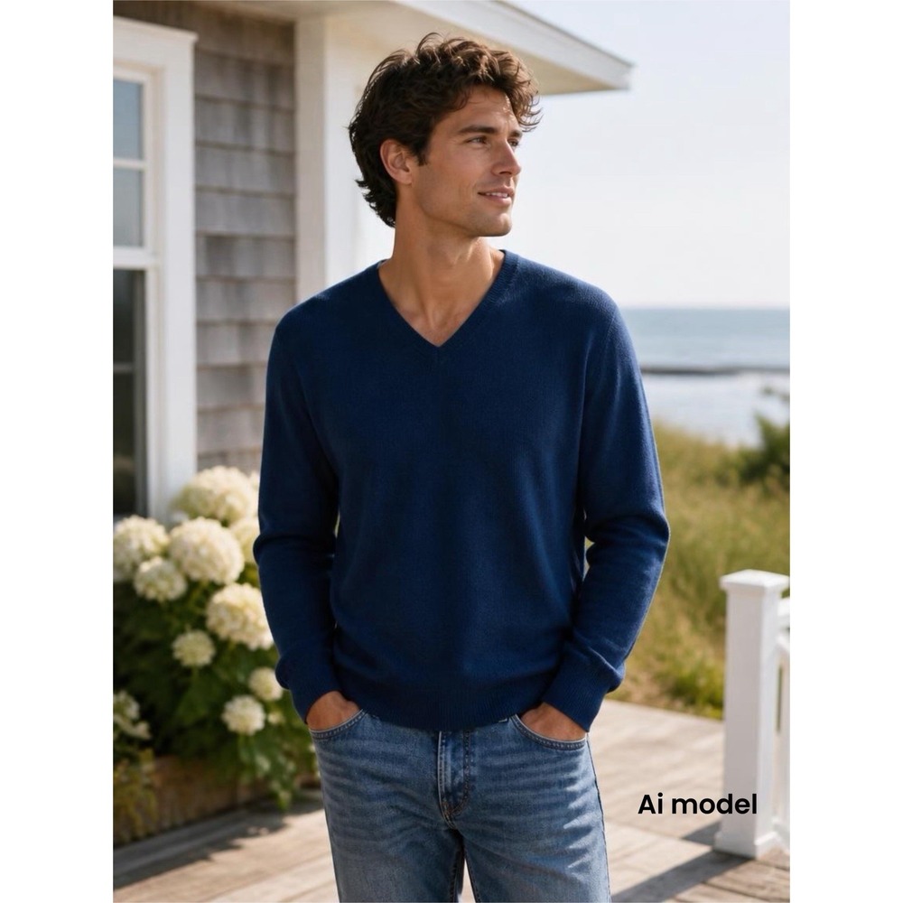 Apt 9 Blue Vneck Light Weight Sweater Size L
